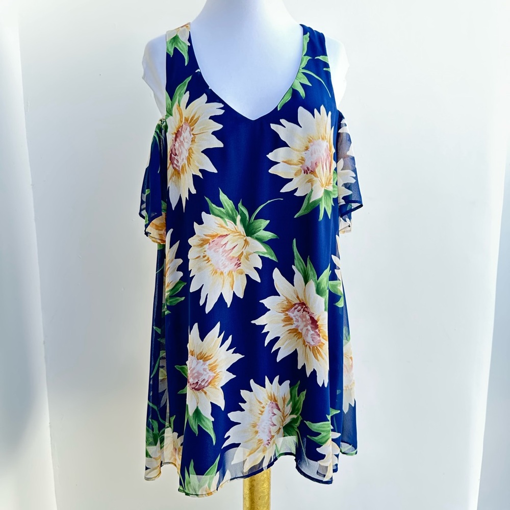 MuMu Floral Cold Shoulder Sun Dress